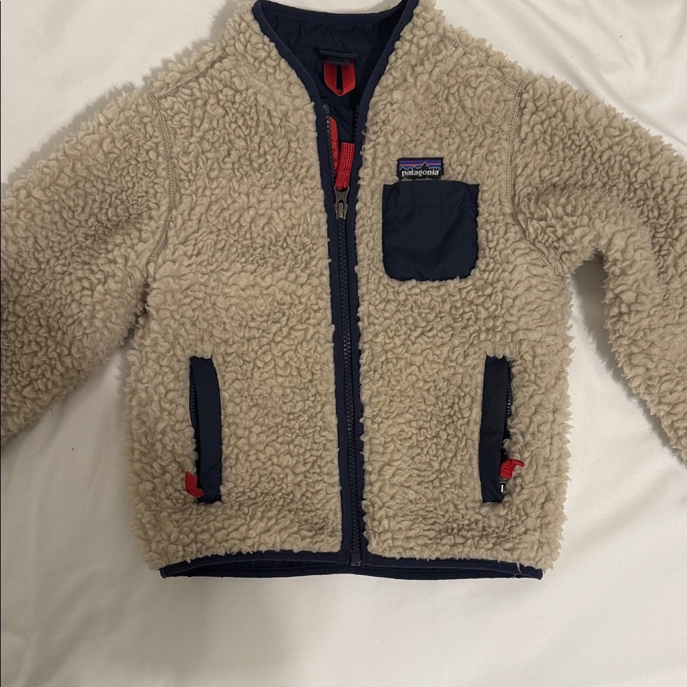 Patagonia Beige and Navy Sherpa Jacket